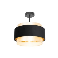 Plafondlampen-QAZQA plafondlampen elif zwart e27