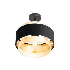 Plafondlampen-QAZQA plafondlampen elif zwart e27