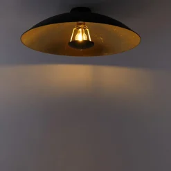 QAZQA plafondlampen emilienne zwart e27