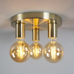 Plafondlampen-QAZQA plafondlampen facil goudkleurig e27