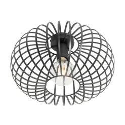 QAZQA plafondlampen johanna zwart e27