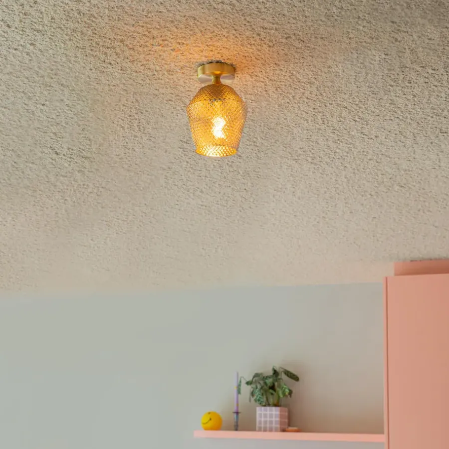 Plafondlampen-QAZQA plafondlampen karce goudkleurig e27