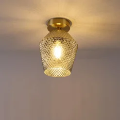 Plafondlampen-QAZQA plafondlampen karce goudkleurig e27