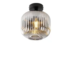 QAZQA plafondlampen karel zwart e27