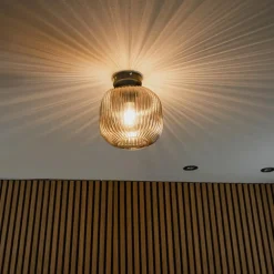 QAZQA plafondlampen karel zwart e27