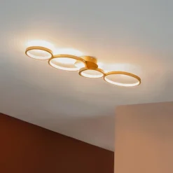 Plafondlampen-QAZQA plafondlampen lupolo goudkleurig geïntegreerde led