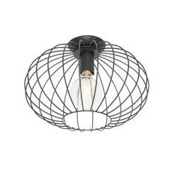 Plafondlampen-QAZQA plafondlampen margarita zwart e27