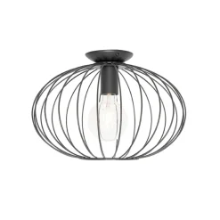 Plafondlampen-QAZQA plafondlampen margarita zwart e27