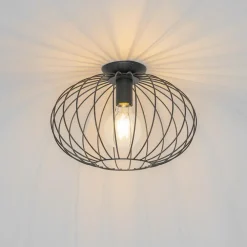 Plafondlampen-QAZQA plafondlampen margarita zwart e27