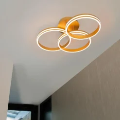 Plafondlampen-QAZQA plafondlampen navara goudkleurig geïntegreerde led