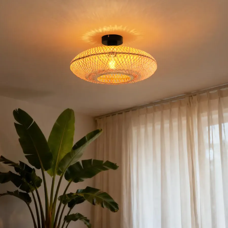 Plafondlampen-QAZQA plafondlampen ostrava crème e27