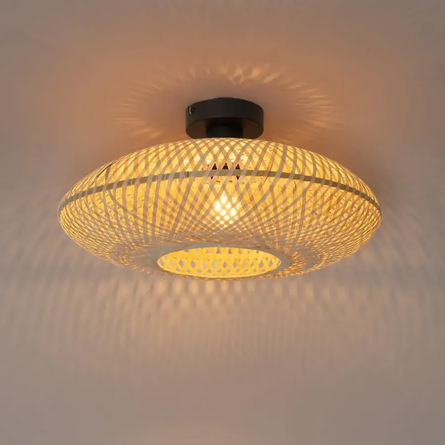 Plafondlampen-QAZQA plafondlampen ostrava crème e27