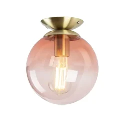 Plafondlampen-QAZQA plafondlampen pallon roze e27