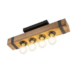 Plafondlampen-QAZQA plafondlampen reena bruin e27
