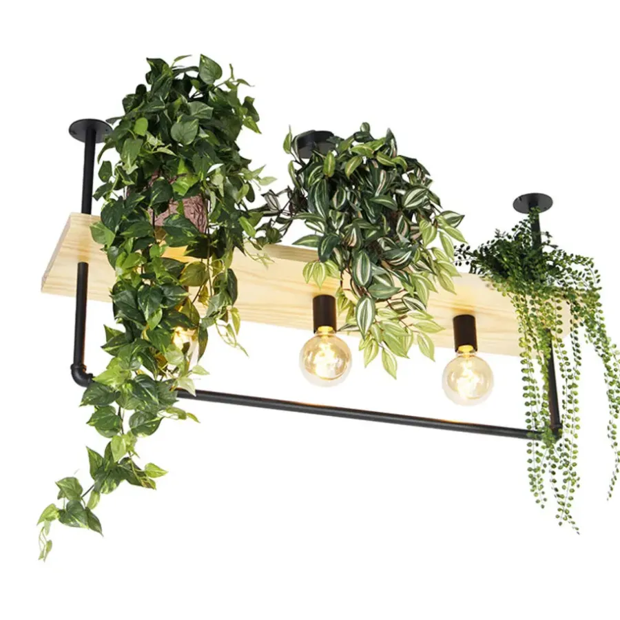 Plafondlampen-QAZQA plafondlampen shelf zwart e27