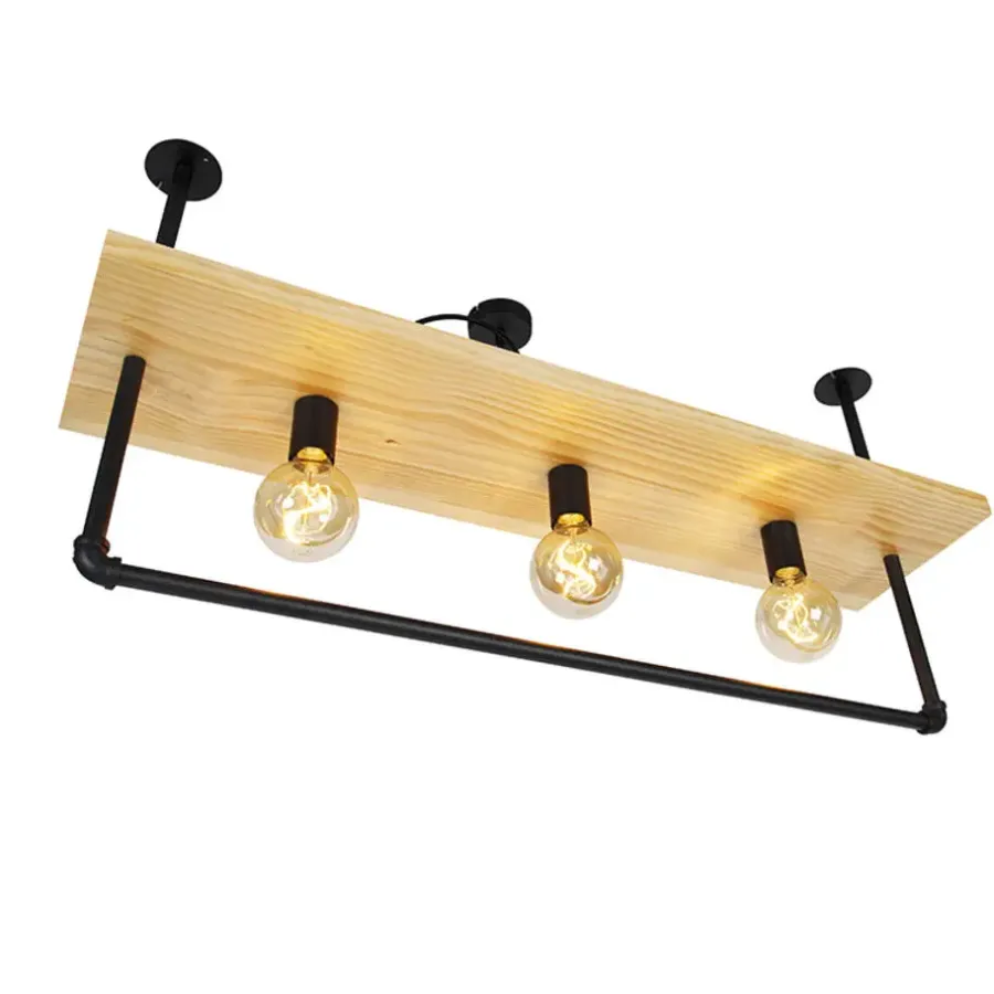 Plafondlampen-QAZQA plafondlampen shelf zwart e27