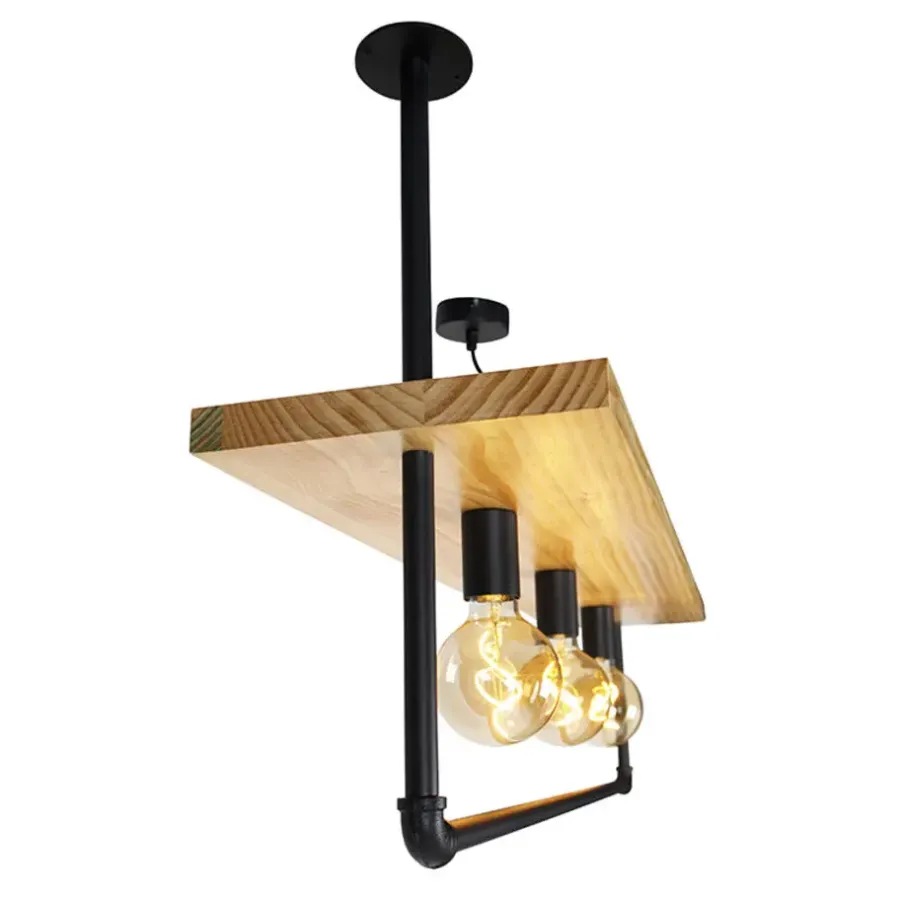 Plafondlampen-QAZQA plafondlampen shelf zwart e27