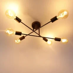 QAZQA plafondlampen sydney bruin e27