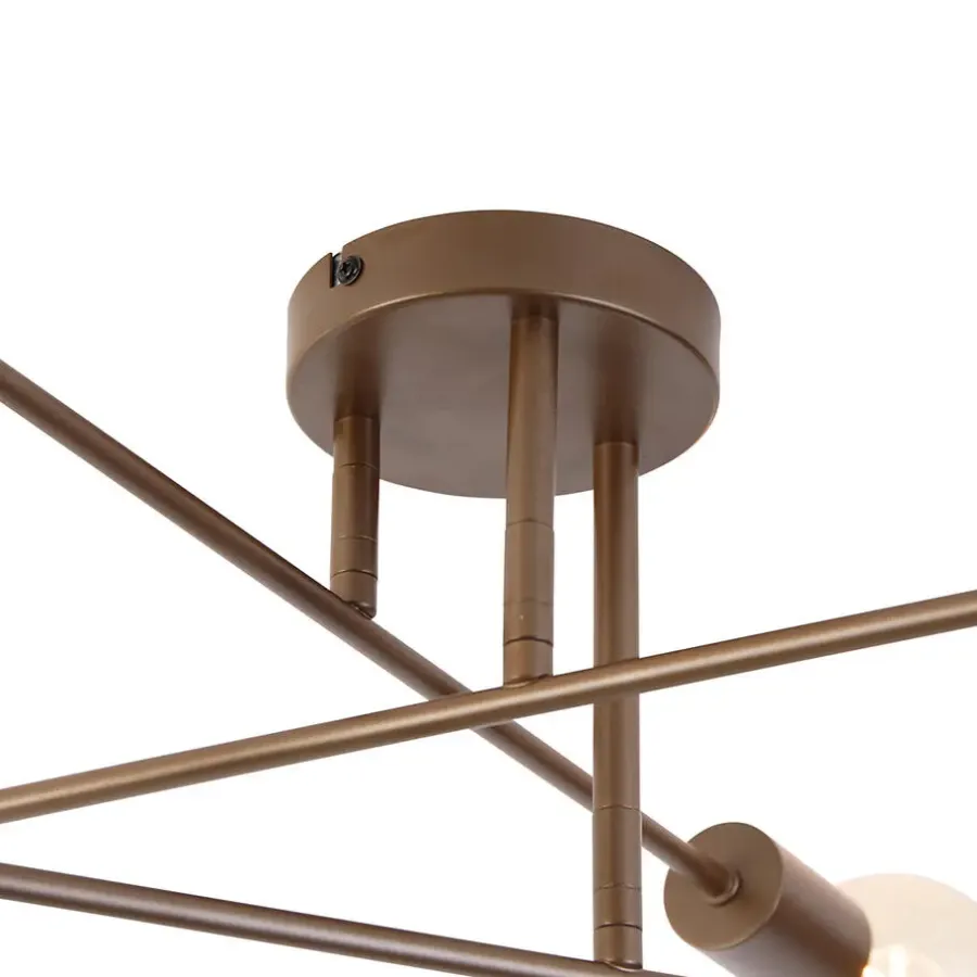 QAZQA plafondlampen sydney bruin e27