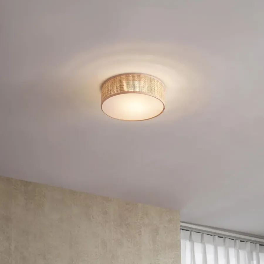 Plafondlampen-QAZQA plafondlampen trammy crème e27