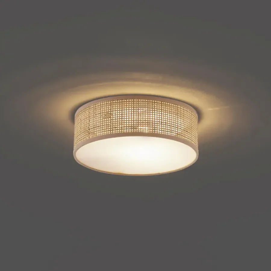 Plafondlampen-QAZQA plafondlampen trammy crème e27