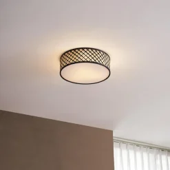 QAZQA plafondlampen tremmo crème e27