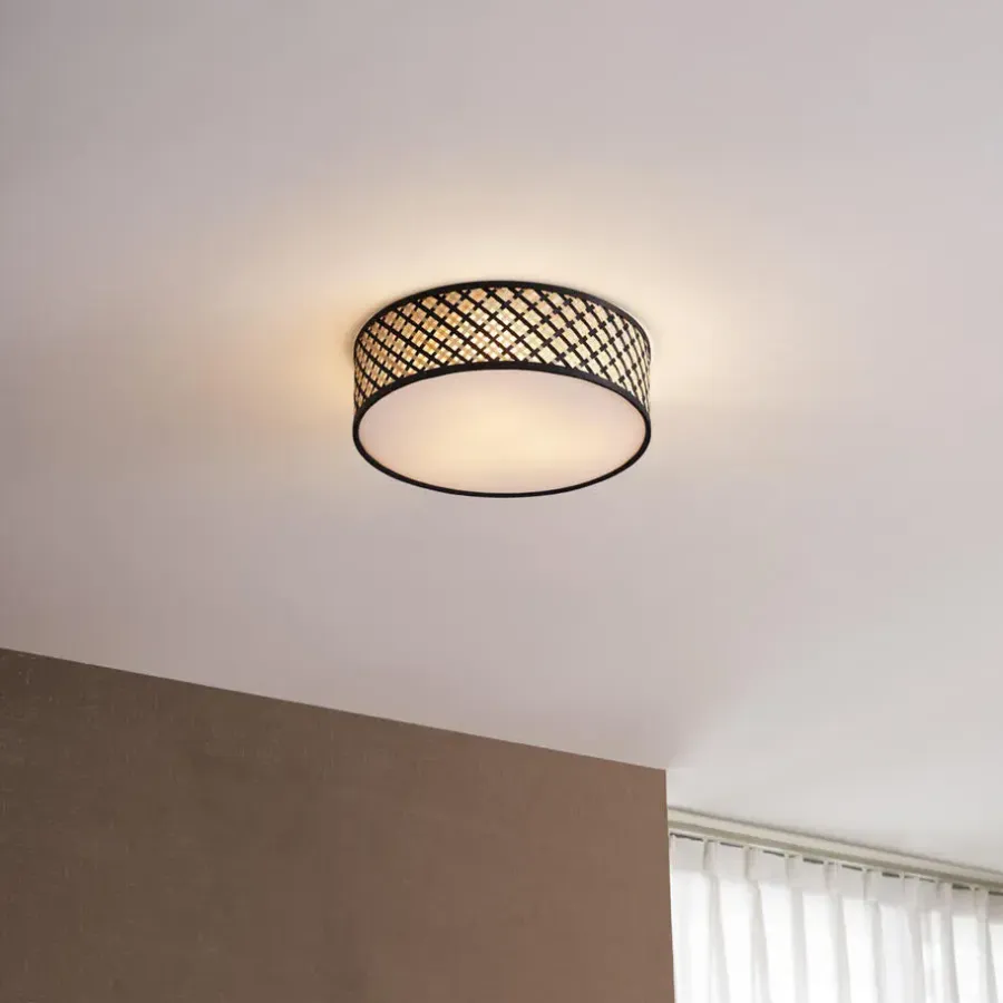QAZQA plafondlampen tremmo crème e27