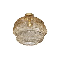 QAZQA plafondlampen vadi goudkleurig e27