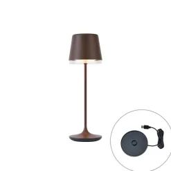 Tafellampen-QAZQA Professional tafellampen bass bronskleurig geïntegreerde led