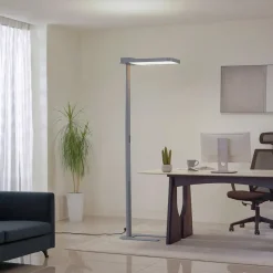 Staande Lampen-QAZQA Professional vloerlampen guzo grijs geïntegreerde led