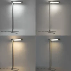 Staande Lampen-QAZQA Professional vloerlampen guzo grijs geïntegreerde led