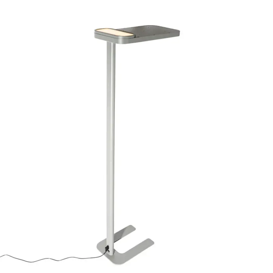 Staande Lampen-QAZQA Professional vloerlampen guzo grijs geïntegreerde led