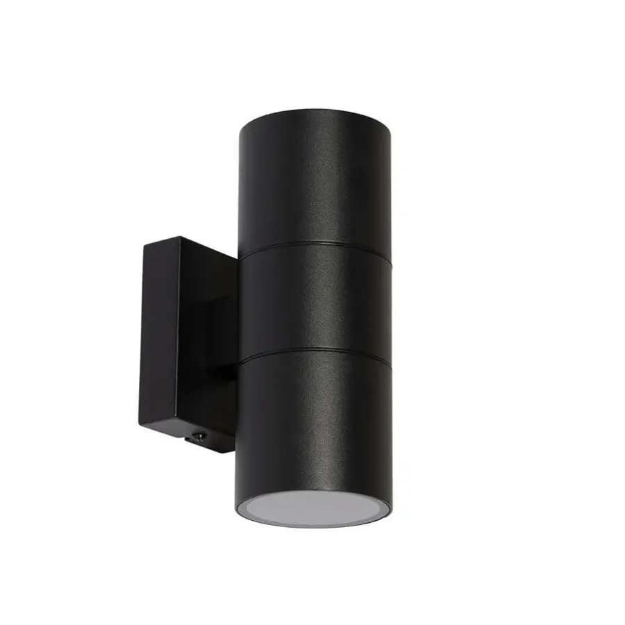 QAZQA Professional wandlampen buiten duo zwart gu10