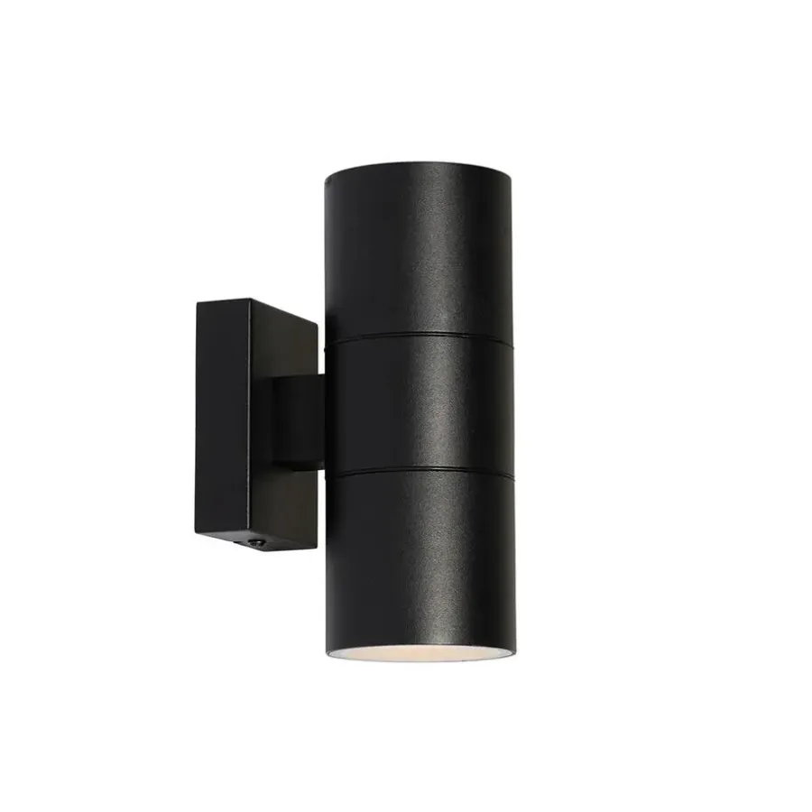 QAZQA Professional wandlampen buiten duo zwart gu10