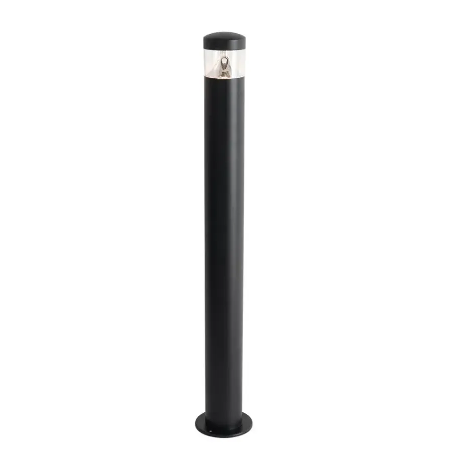 Staande Lampen-QAZQA staande buitenlampen roxy zwart geïntegreerde led