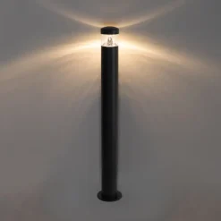 Staande Lampen-QAZQA staande buitenlampen roxy zwart geïntegreerde led