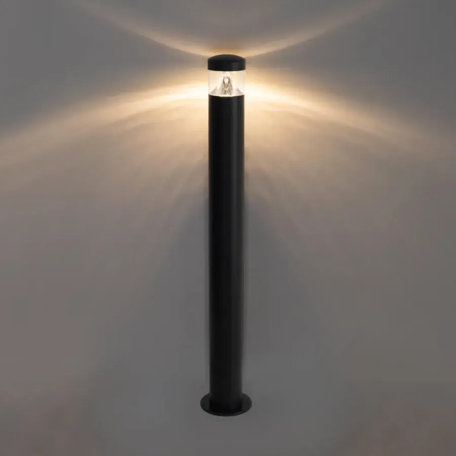 Staande Lampen-QAZQA staande buitenlampen roxy zwart geïntegreerde led