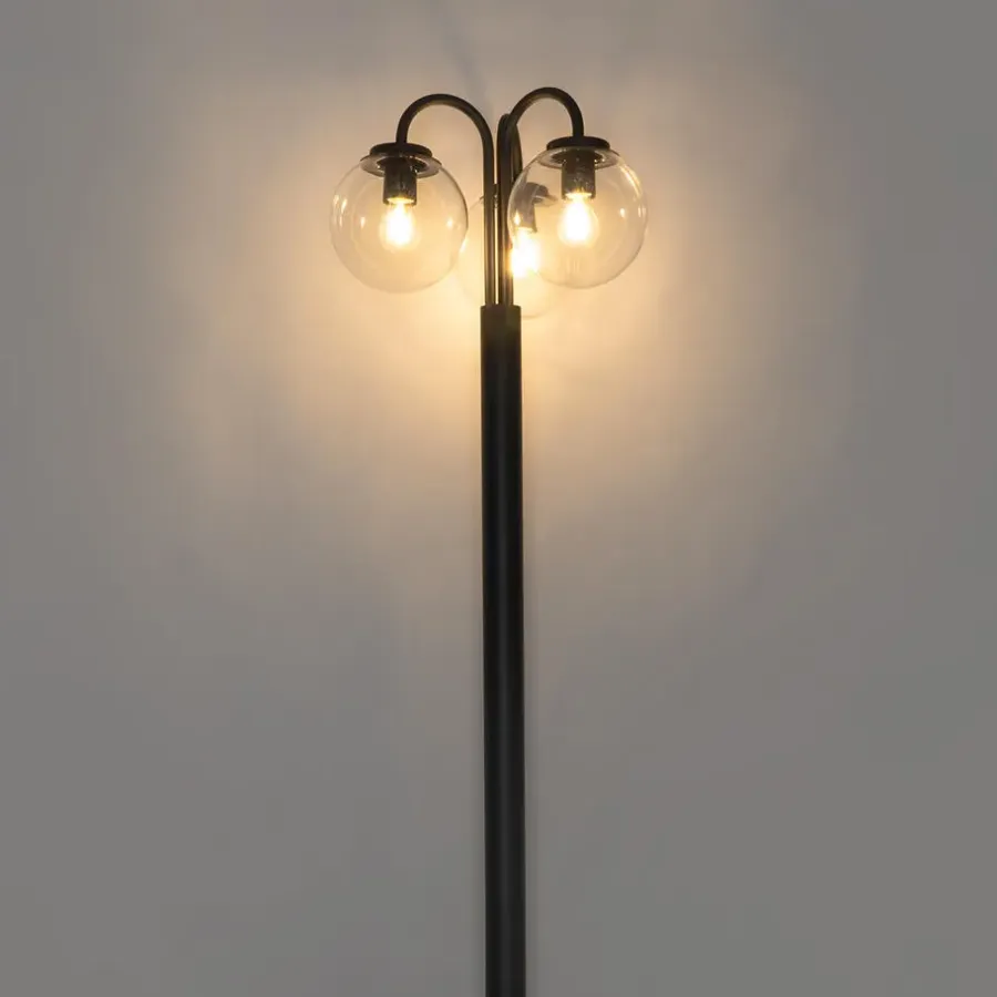 QAZQA staande buitenlampen sfera zwart e27