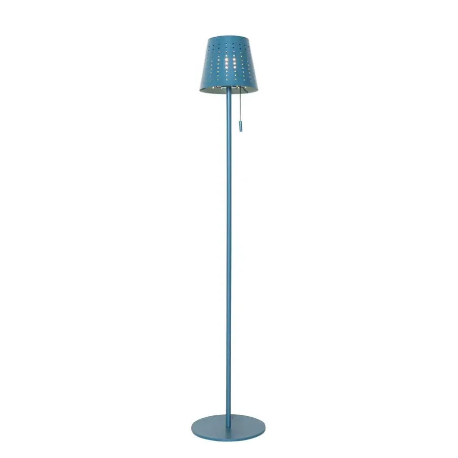 Staande Lampen-QAZQA staande buitenlampen ferre blauw geïntegreerde led