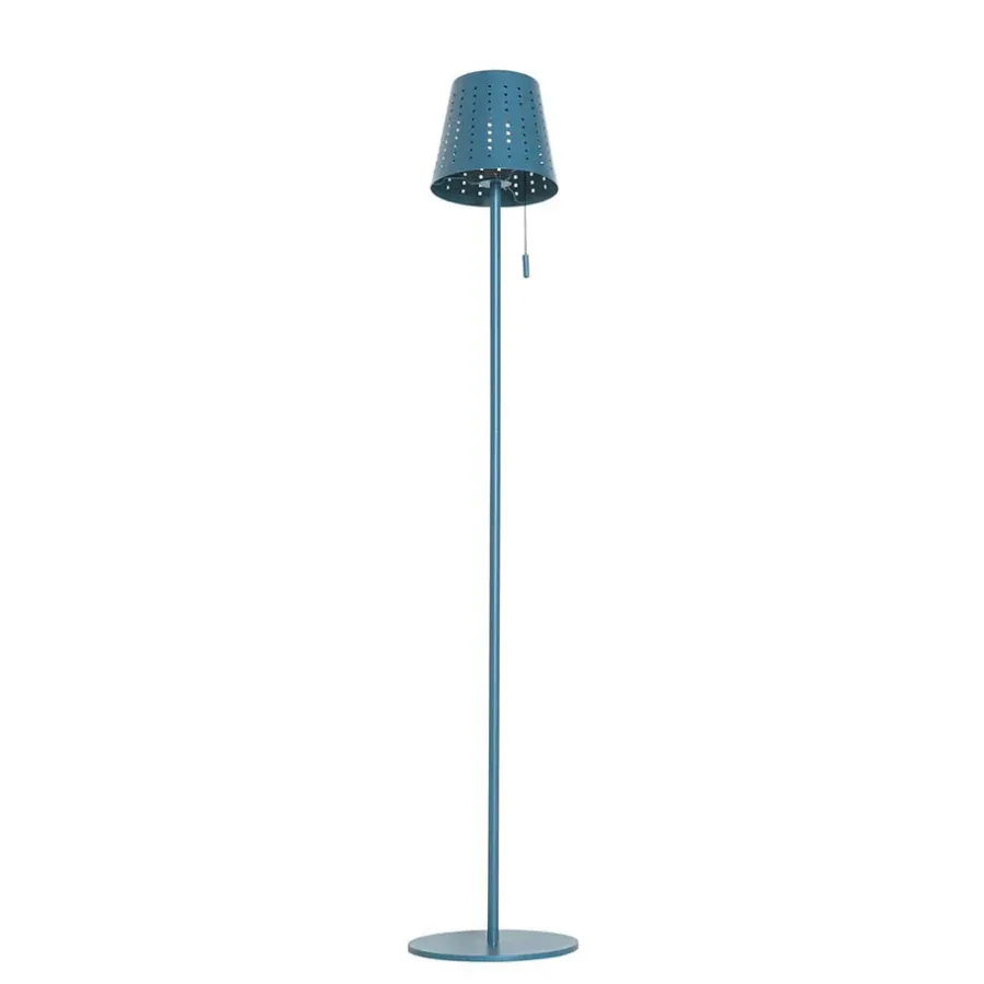 Staande Lampen-QAZQA staande buitenlampen ferre blauw geïntegreerde led