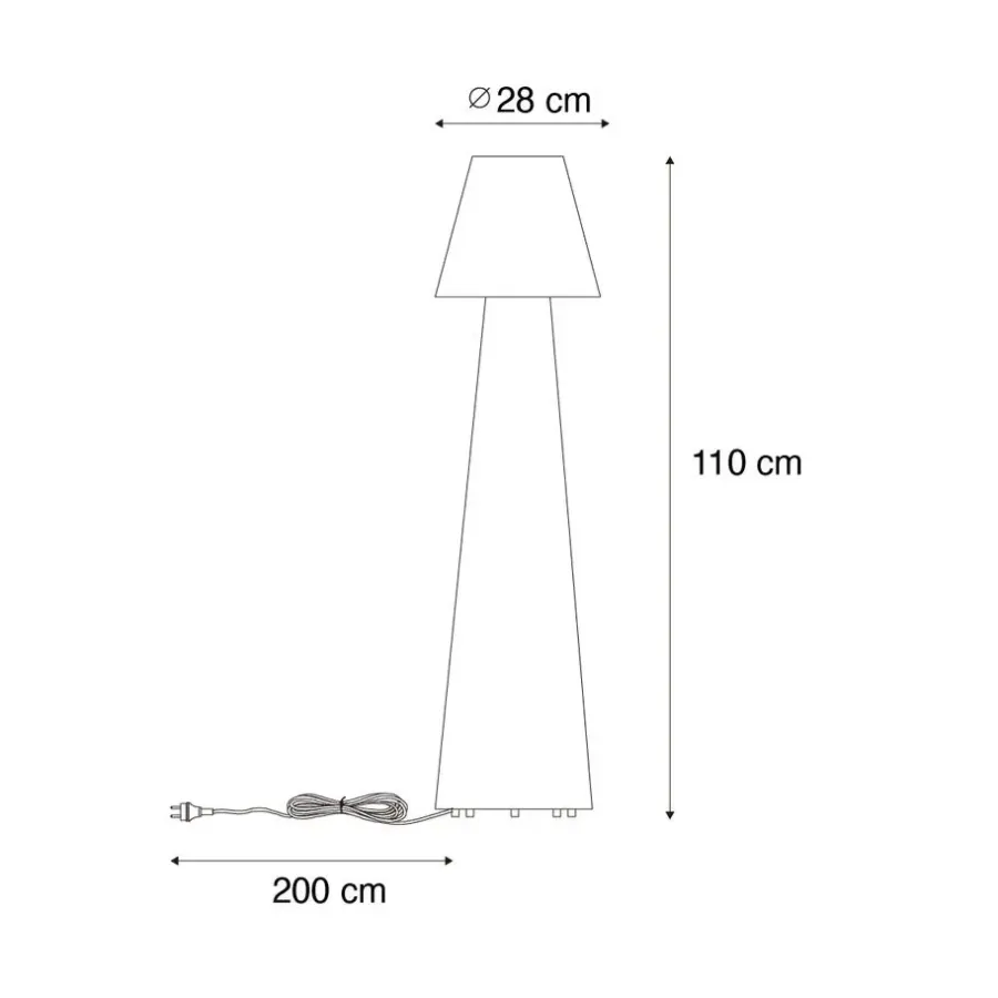 Staande Lampen-QAZQA staande buitenlampen katrijn wit e27