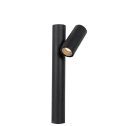 Staande Lampen-QAZQA staande buitenlampen duo zwart gu10