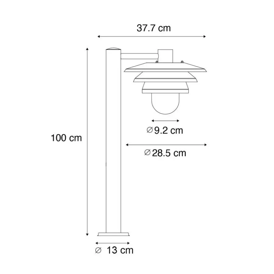 QAZQA staande buitenlampen morty zwart e27