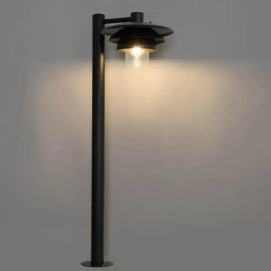 QAZQA staande buitenlampen morty zwart e27