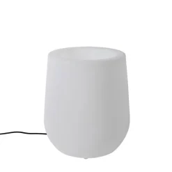Staande Lampen-QAZQA staande buitenlampen flowerpot wit e27