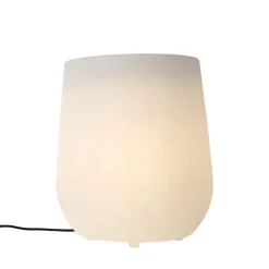 Staande Lampen-QAZQA staande buitenlampen flowerpot wit e27