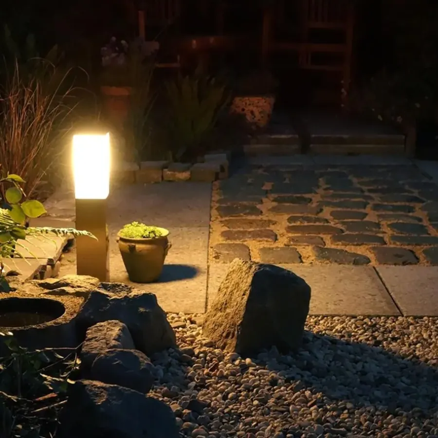 QAZQA staande buitenlampen malios zilverkleurig e27