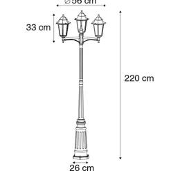 QAZQA staande buitenlampen havana zwart e27