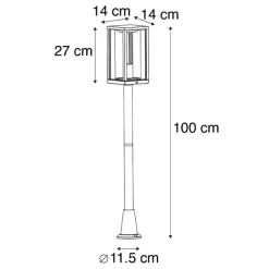 QAZQA staande buitenlampen charlois zwart e27