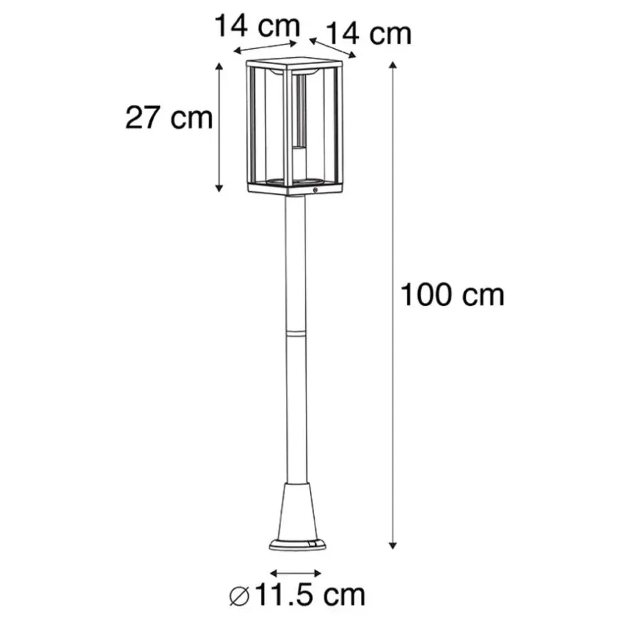 QAZQA staande buitenlampen charlois zwart e27